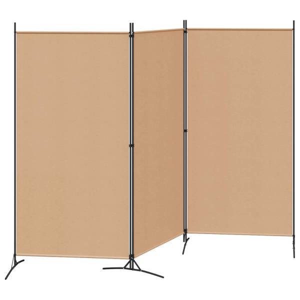 3-teiliger Raumteiler Beige 260 x 180 cm Stoff
