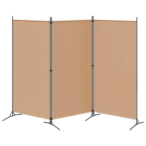 3-teiliger Raumteiler Beige 260 x 180 cm Stoff