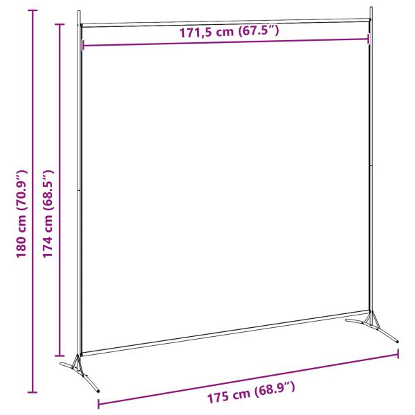 Einzel Panel Raumteiler Beige 175 x 180 cm Stoff
