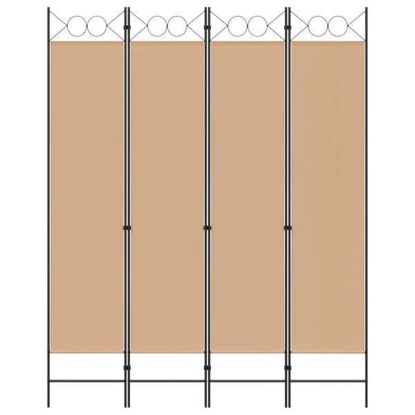 4-teiliger Raumteiler Beige 160 x 200 cm Stoff