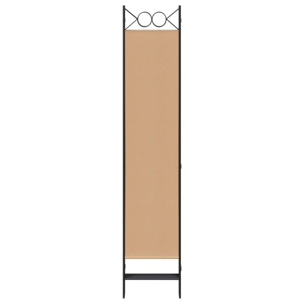 6-teiliger Raumtrenner Beige 240 x 200 cm Stoff
