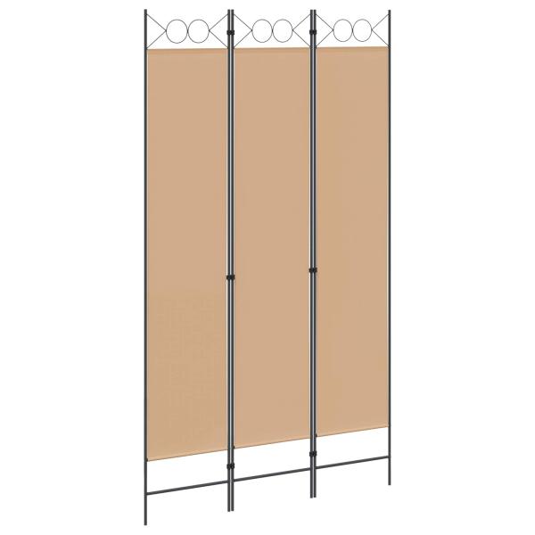 3-teiliger Raumteiler Beige 120 x 220 cm Stoff
