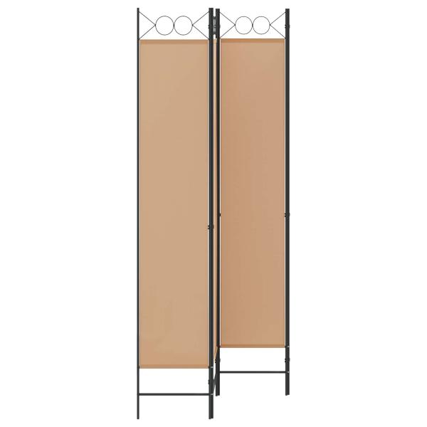 4-teiliger Raumteiler Beige 160 x 220 cm Stoff
