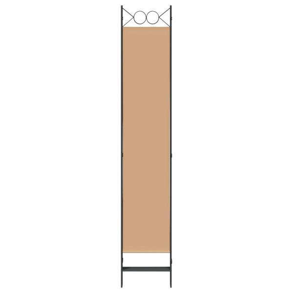 5-teiliger Raumteiler Beige 200 x 220 cm Stoff