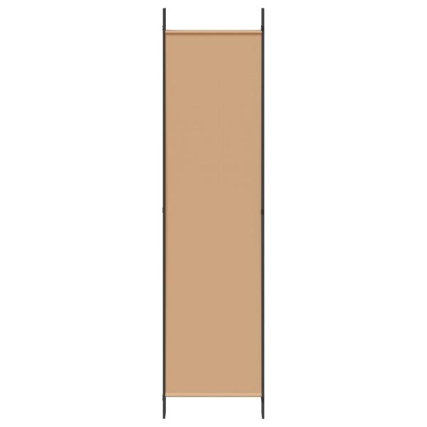 5-teiliger Raumteiler Beige 250 x 200 cm Stoff