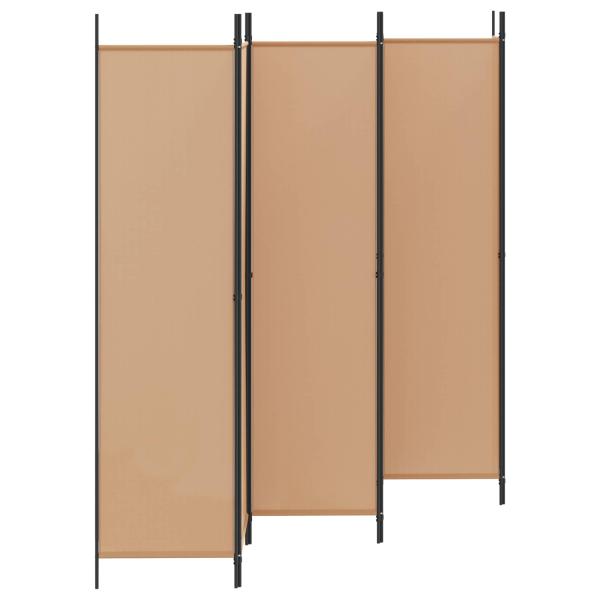 6-teiliger Raumtrenner Beige 300 x 200 cm Stoff