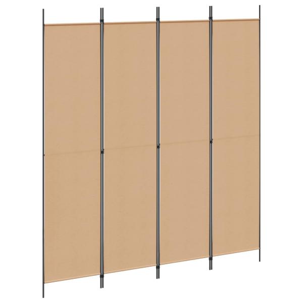 4-teiliger Raumteiler Beige 200 x 220 cm Stoff