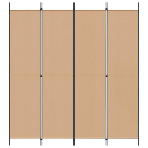 4-teiliger Raumteiler Beige 200 x 220 cm Stoff