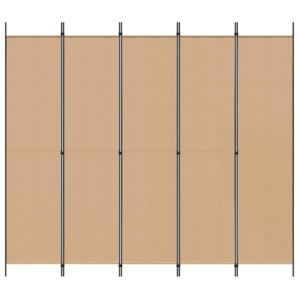 5-teiliger Raumteiler Beige 250 x 220 cm Stoff