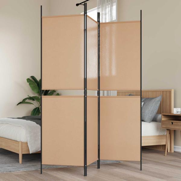 ARDEBO.de - 3-teiliger Raumteiler Beige 150 x 180 cm Stoff