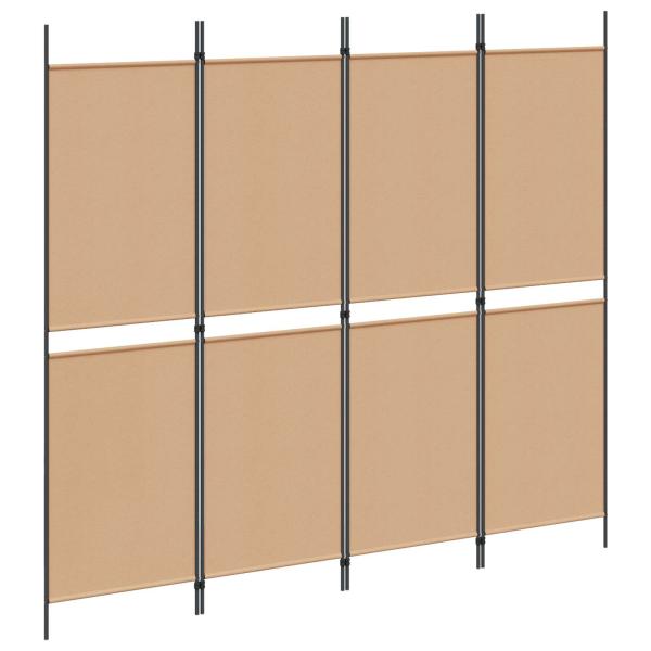4-teiliger Raumteiler Beige 200 x 180 cm Stoff