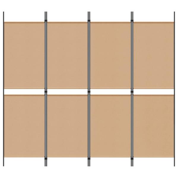 4-teiliger Raumteiler Beige 200 x 180 cm Stoff