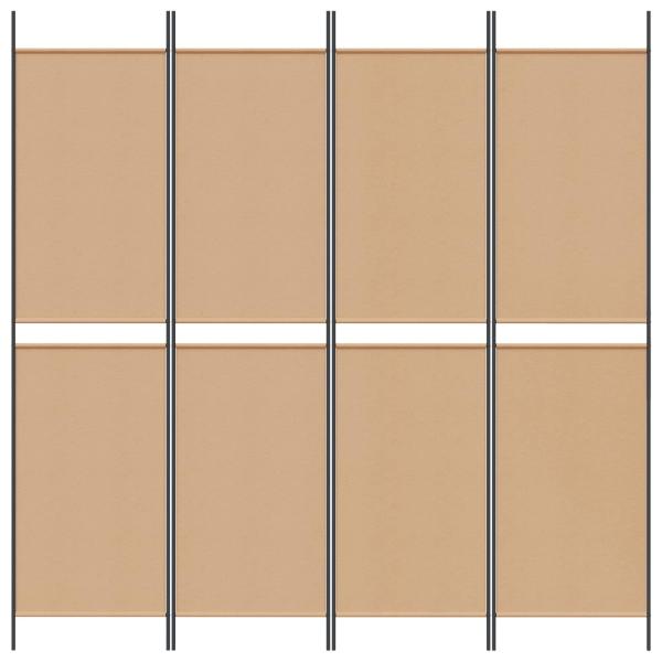 4-teiliger Raumteiler Beige 200 x 200 cm Stoff