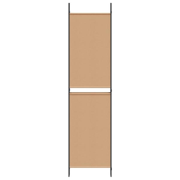 5-Panel Raumteiler Beige 250 x 200 cm Stoff