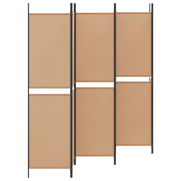 6-teiliger Raumtrenner Beige 300 x 200 cm Stoff