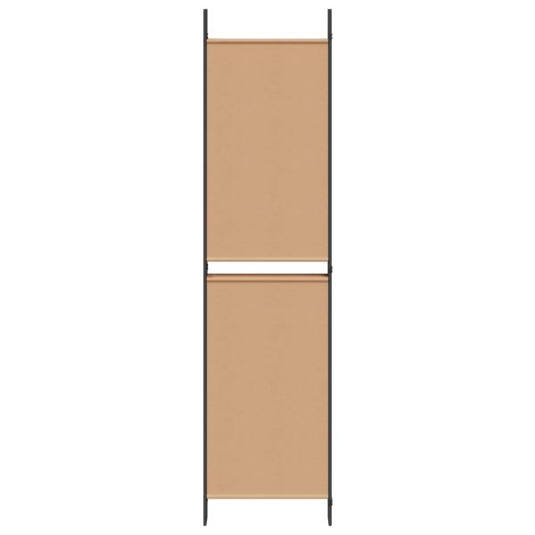 6-teiliger Raumtrenner Beige 300 x 200 cm Stoff