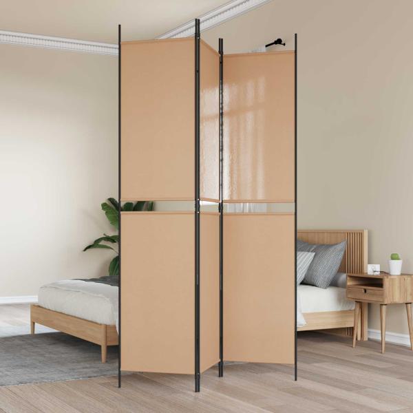 ARDEBO.de - 3-teiliger Raumteiler Beige 150 x 220 cm Stoff