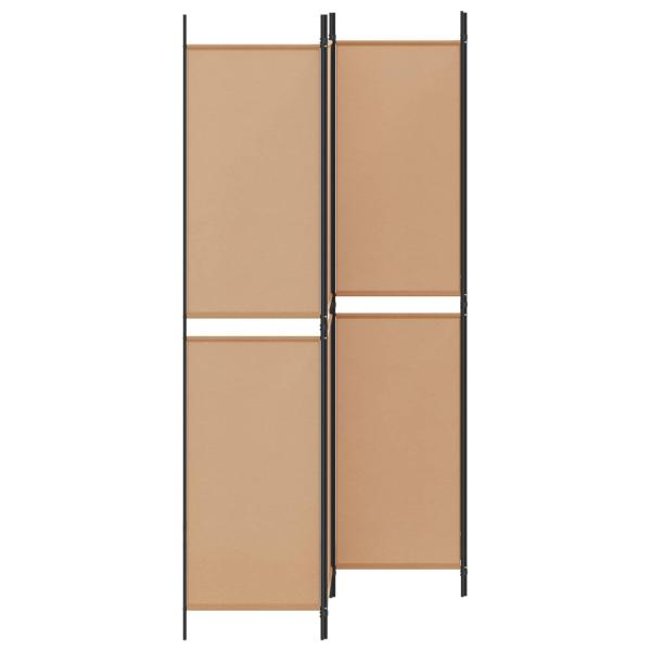 4-teiliger Raumteiler Beige 200 x 220 cm Stoff