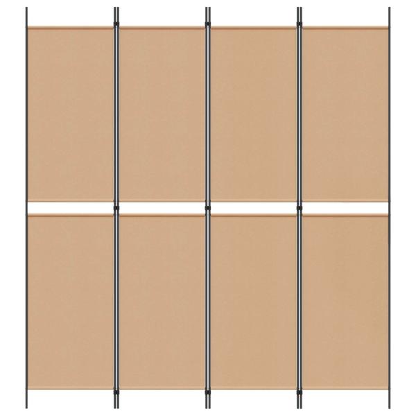 4-teiliger Raumteiler Beige 200 x 220 cm Stoff