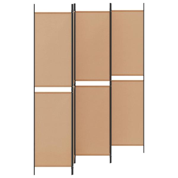 5-teiliger Raumteiler Beige 250 x 220 cm Stoff