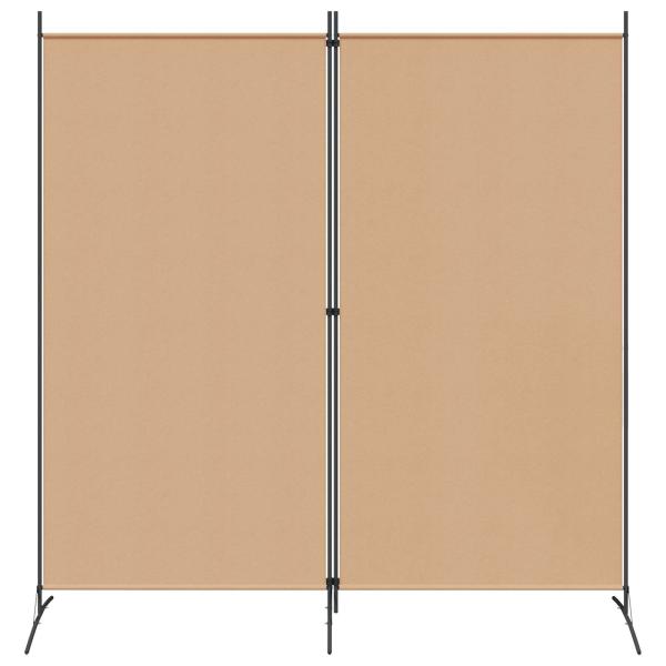 2-teiliger Raumteiler Beige 175 x 180 cm Stoff