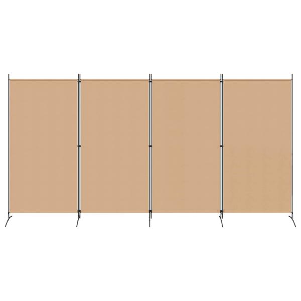 4-teiliger Raumteiler Beige 346 x 180 cm Stoff