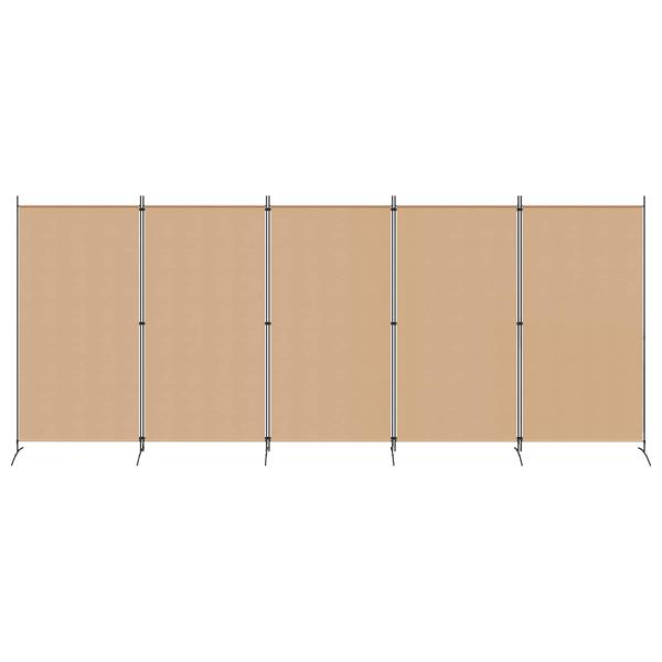 5-teiliger Raumteiler Beige 433 x 180 cm Stoff
