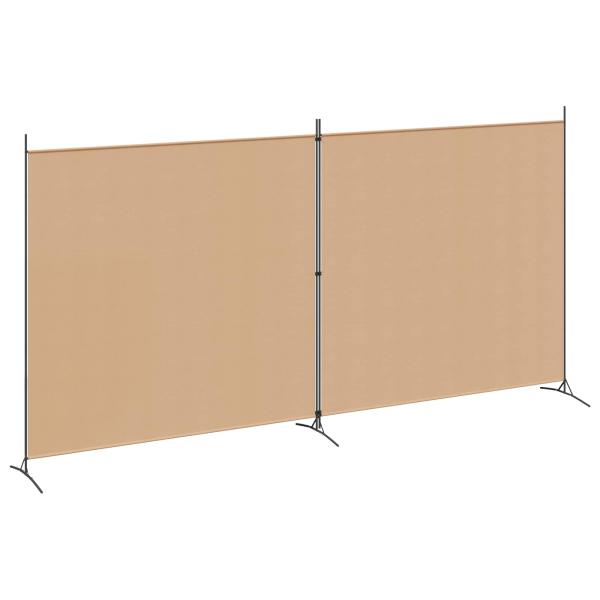 2-teiliger Raumteiler Beige 348 x 180 cm Stoff