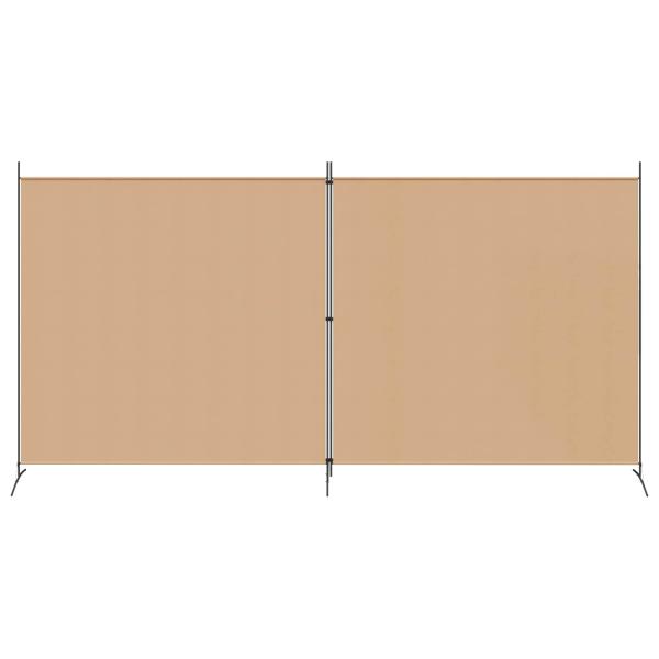 2-teiliger Raumteiler Beige 348 x 180 cm Stoff