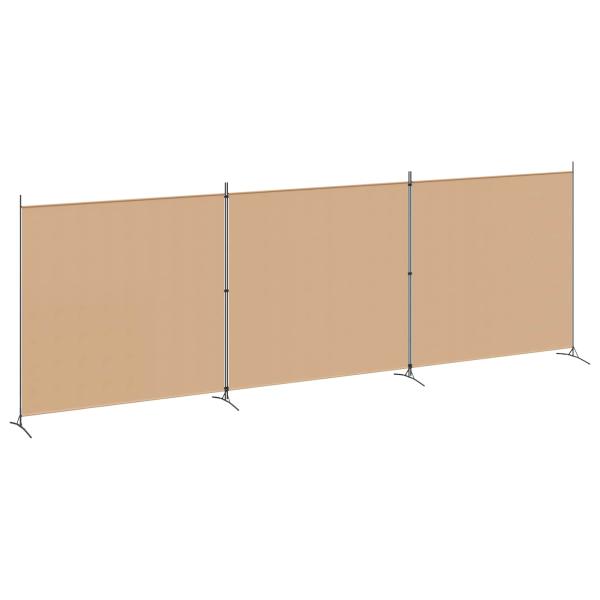 4-teiliger Raumteiler Beige 525 x 180 cm Stoff