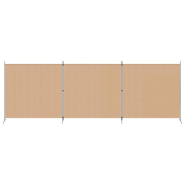 4-teiliger Raumteiler Beige 525 x 180 cm Stoff