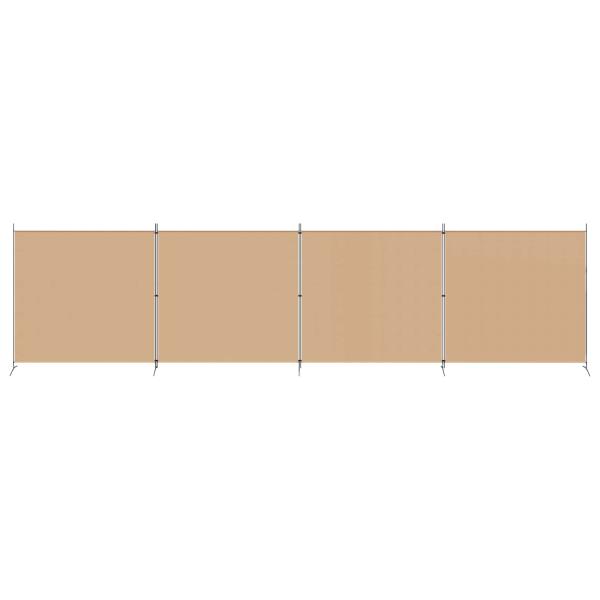 4-teiliger Raumteiler Beige 698 x 180 cm Stoff