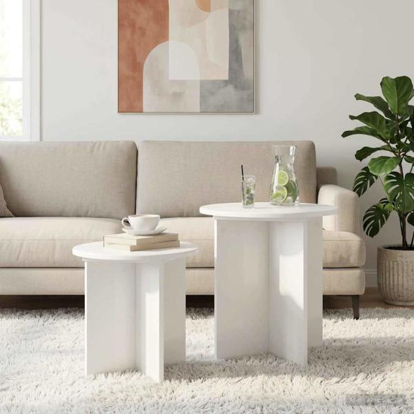 Beistelltisch-Set 2 stk. Ø 45 x 45 cm Holzwerkstoff