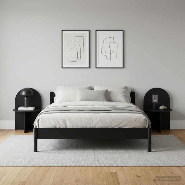 Nachttisch 2 stk. Schwarze Eiche 48 x 49 x 65 cm Holzwerkstoff
