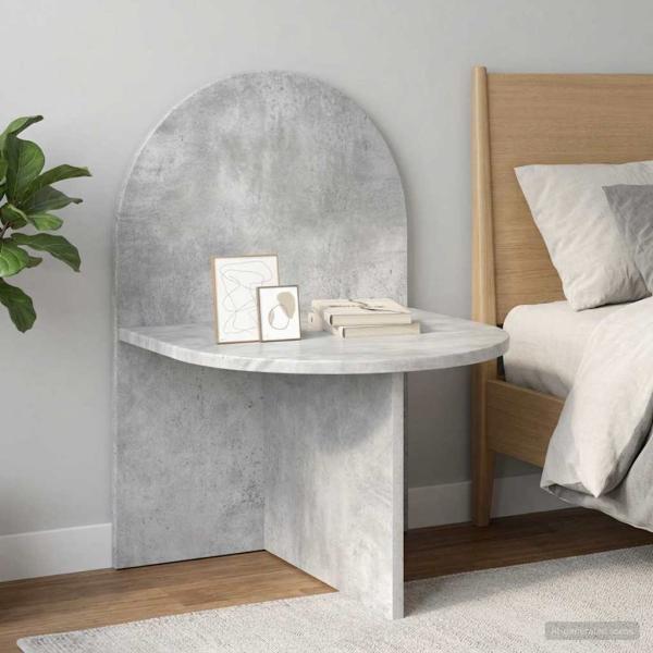 ARDEBO.de - Nachttisch Betongrau 48 x 49 x 65 cm Holzwerkstoff