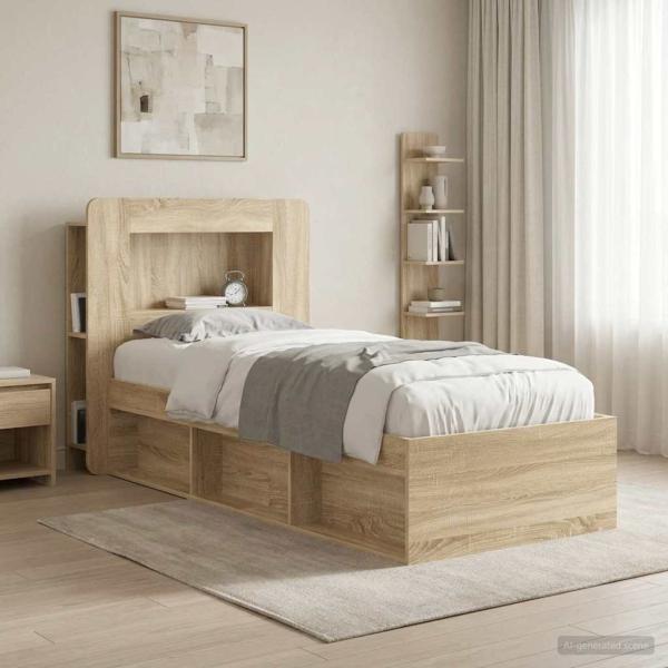 ARDEBO.de - Kopfteil-Schrank mit Speicher Sonoma-Eiche Holzwerkstoff