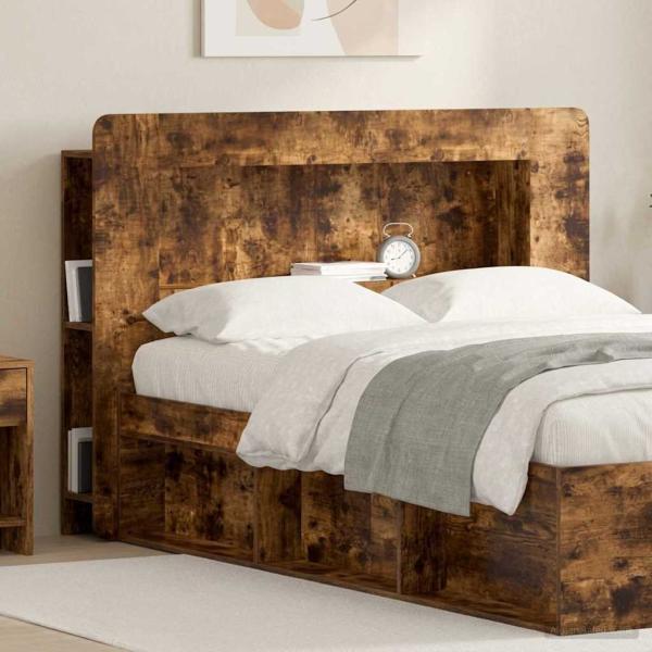 Kopfteil-Schrank mit Speicher Geräucherte Eiche Holzwerkstoff