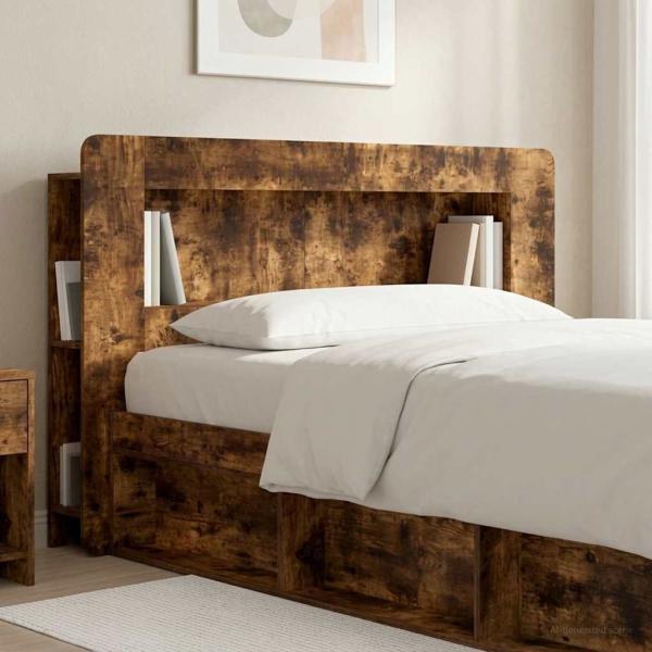 Kopfteil-Schrank mit Speicher Geräucherte Eiche Holzwerkstoff