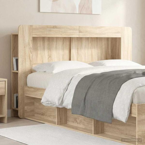 Kopfteil-Schrank mit Speicher Sonoma-Eiche Holzwerkstoff