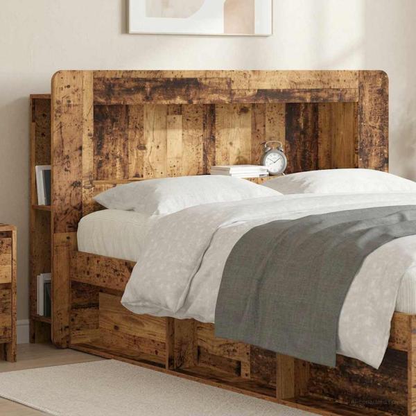 Kopfteil-Schrank mit Speicher Altholz Holzwerkstoff