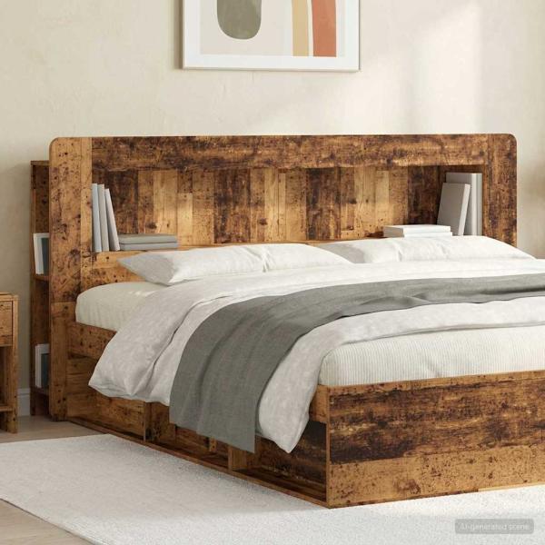 Kopfteil-Schrank mit Speicher Altholz Holzwerkstoff