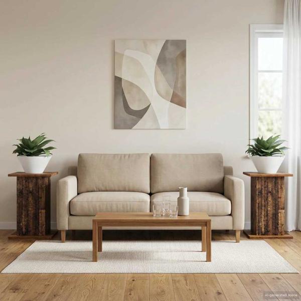 ARDEBO.de - Pflanzenständer 2 stk. Altholz 30,5 x 30 x 43 cm Holzwerkstoff