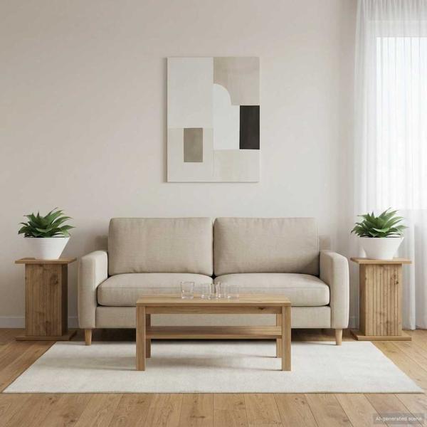 ARDEBO.de - Pflanzenständer 2 stk. Artisan-Eiche 30,5 x 30 x 43 cm