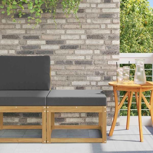 ARDEBO.de - Outdoor Hocker Massivholz Akazie Weiß