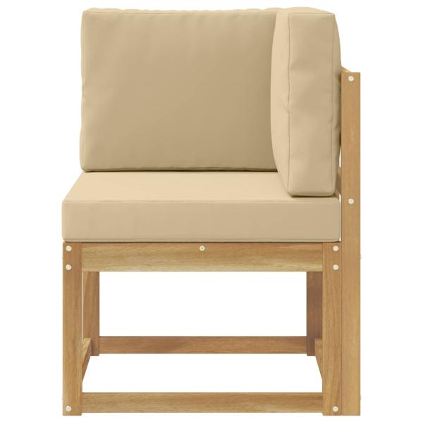 Outdoor Ecksofa Massivholz Akazie Weiß
