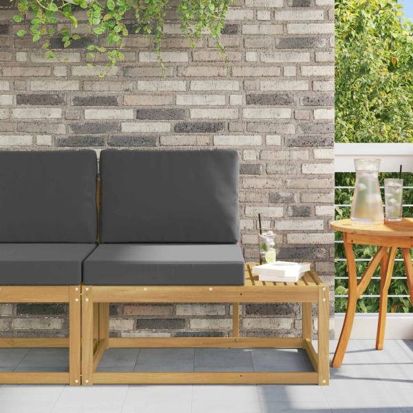 ARDEBO.de - Outdoor End Sofa Weiß 91 x 63 x 73 cm Massivholz Akazie