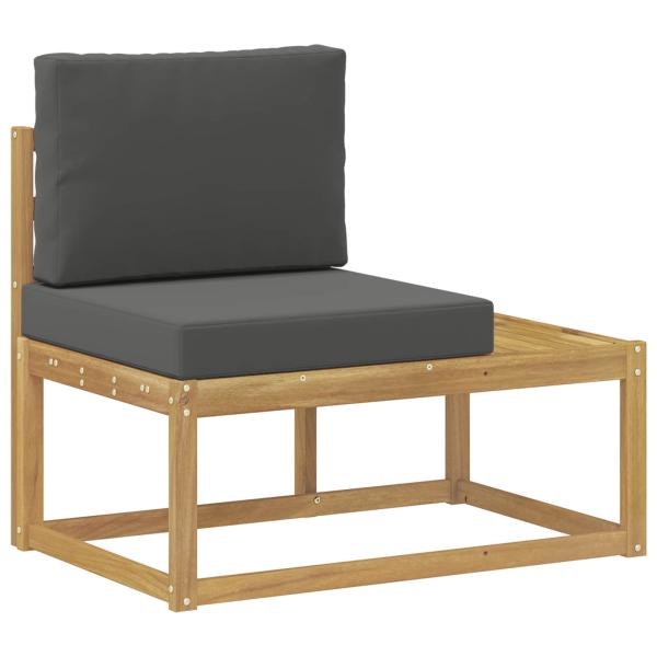 Outdoor End Sofa Weiß 91 x 63 x 73 cm Massivholz Akazie