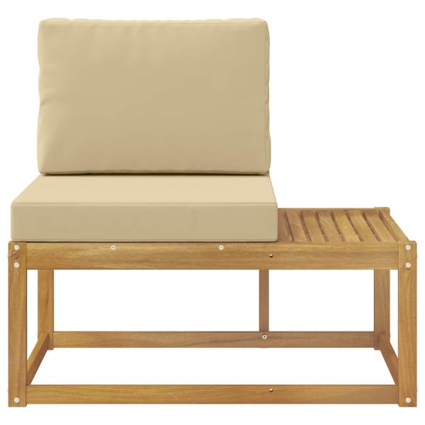 Outdoor End Sofa Weiß 91 x 63 x 73 cm Massivholz Akazie