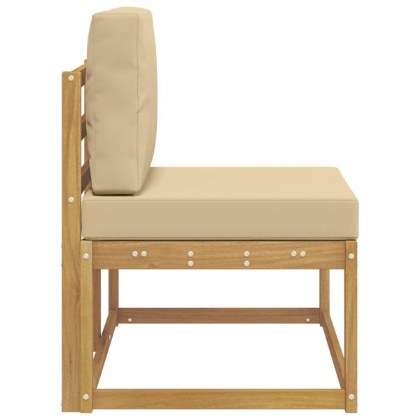 Outdoor End Sofa Weiß 91 x 63 x 73 cm Massivholz Akazie