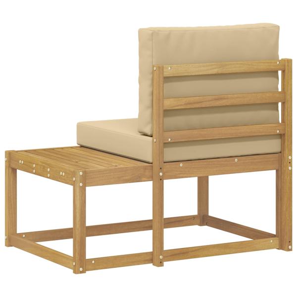 Outdoor End Sofa Weiß 91 x 63 x 73 cm Massivholz Akazie